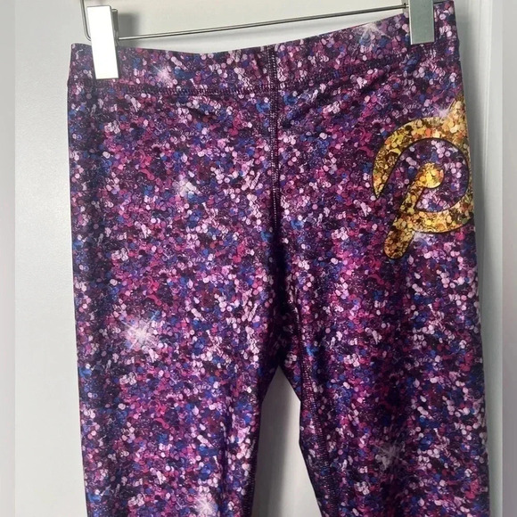 Peloton Cycle x Terez Active Leggings Logo Purple Speckles Womens Size M - Picture 11 of 14